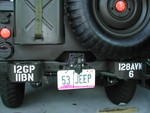 Bumber markings and Arizona license plate