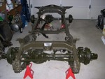 Frame with overhauled axels
