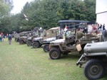 Jeeze, a lot of trust in those old handbrakes, still we havn't had one run away yet. It was our 30th aniversay show so we tried to get 30 jeeps and one of each military mark. Not easy in North East England!
