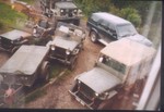 The next time your wife complains, show her this photo. This is the view from our bedroom window, the camo jeep is an M201, then M38, then plain green M201. The M38 is not one of mine but another ex.Greeke one I found in Belgium for a good friend (Lew). It is now getting a serious restoration slightly north of here in Scotland.  That's my Bantam T3 and a random M35 wincher at the bottom of the drive.