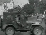 Video still action shot (a little blurry) of M38 in War games, Germany 1950s