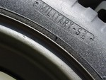 Closeup of date on original 1952 Goodyear tire. See article about M38 Tires.