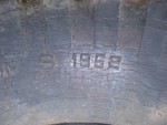 Close-up of date on Seiberling tire