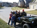 My sons(standing) and some friends going for a ride the first day with the jeep.