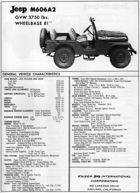 Kaiser Jeep M606A2 Brochure
