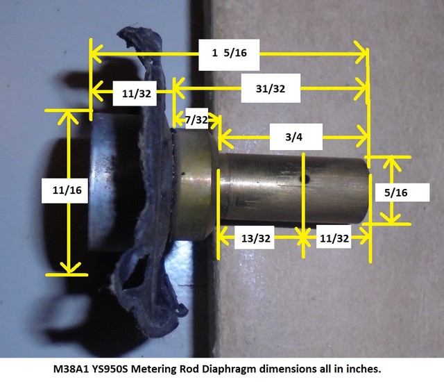 M38A1 YS950S metering rod diaphragm