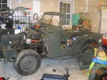 This is a general shot of the jeep itself.  I've already taken off the front fenders, and hood.  I've cleared out the tub as well.  