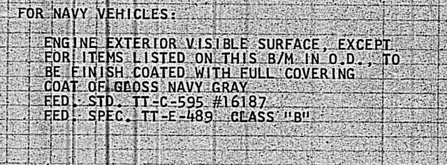 Navy engine paint notes from Blueprint