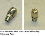 Axle vent valve sold by Erik's Jeep Parts