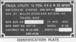 1950 w/wn serial plate