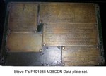 Steve Tracer's Data plate set M38CDN F101288