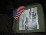 Flag and banner that I use to explain about my jeep.