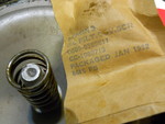 NOS MilJr Oil Filter Cover Bolt Spring