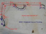 M38A1 stock wiper plumbing (Not shown is vent side for serials prior to 23360) 