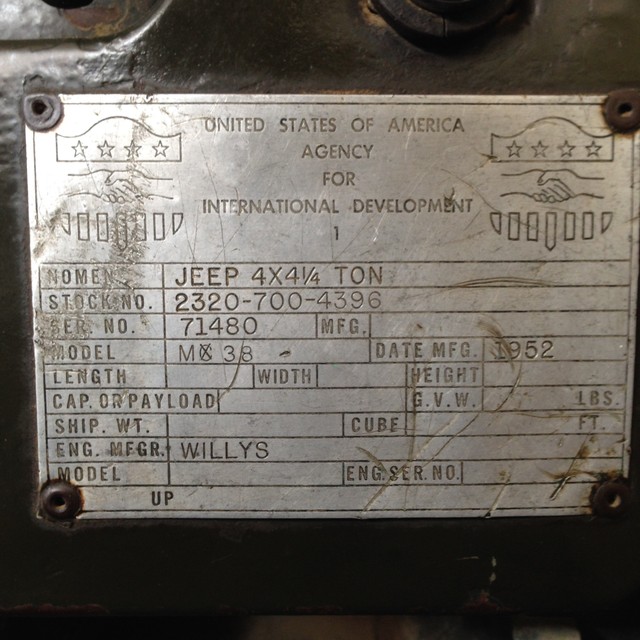 Willys M38__Military Assistance Plate