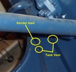 Holes for tank vend & sender lead