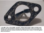 WO # A923 insulator/diffuser base gasket for L134's