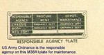 US Army responsible agency plate
