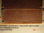 USN Respnsible Agency plate