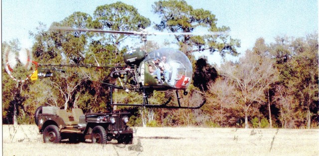 The Bell 47 was almost lost in a hurricane The picture was used on the back page of Army motors. Picture was taken at the Warbirds in Orlando Florida. Yes, thats me at the controls.